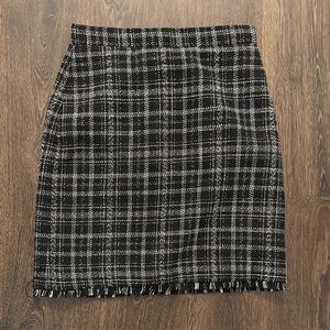 Anne Taylor Classic Black & White Plaid Women's Skirt